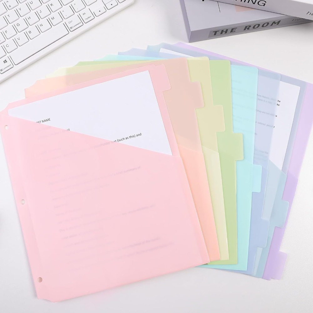 Tab Divider A4 - 8개 A4 파스텔 바인더 디바이더 3링