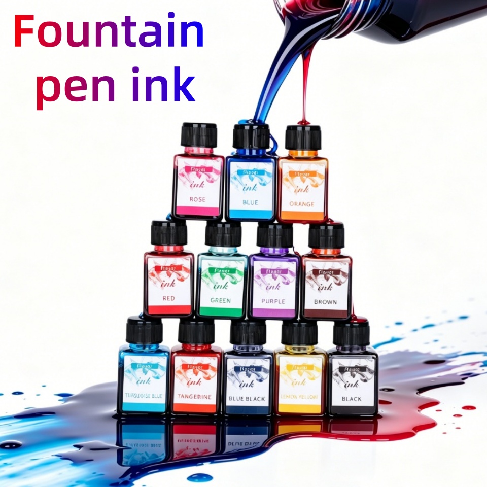 Fountain Pen Bottled Ink - 12색 만년필 잉크, 25ml, 비탄소성, 성인용