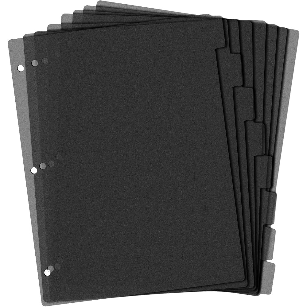 Tab Divider A4 - 8단 검정 플라스틱 바인더 디바이더 A4
