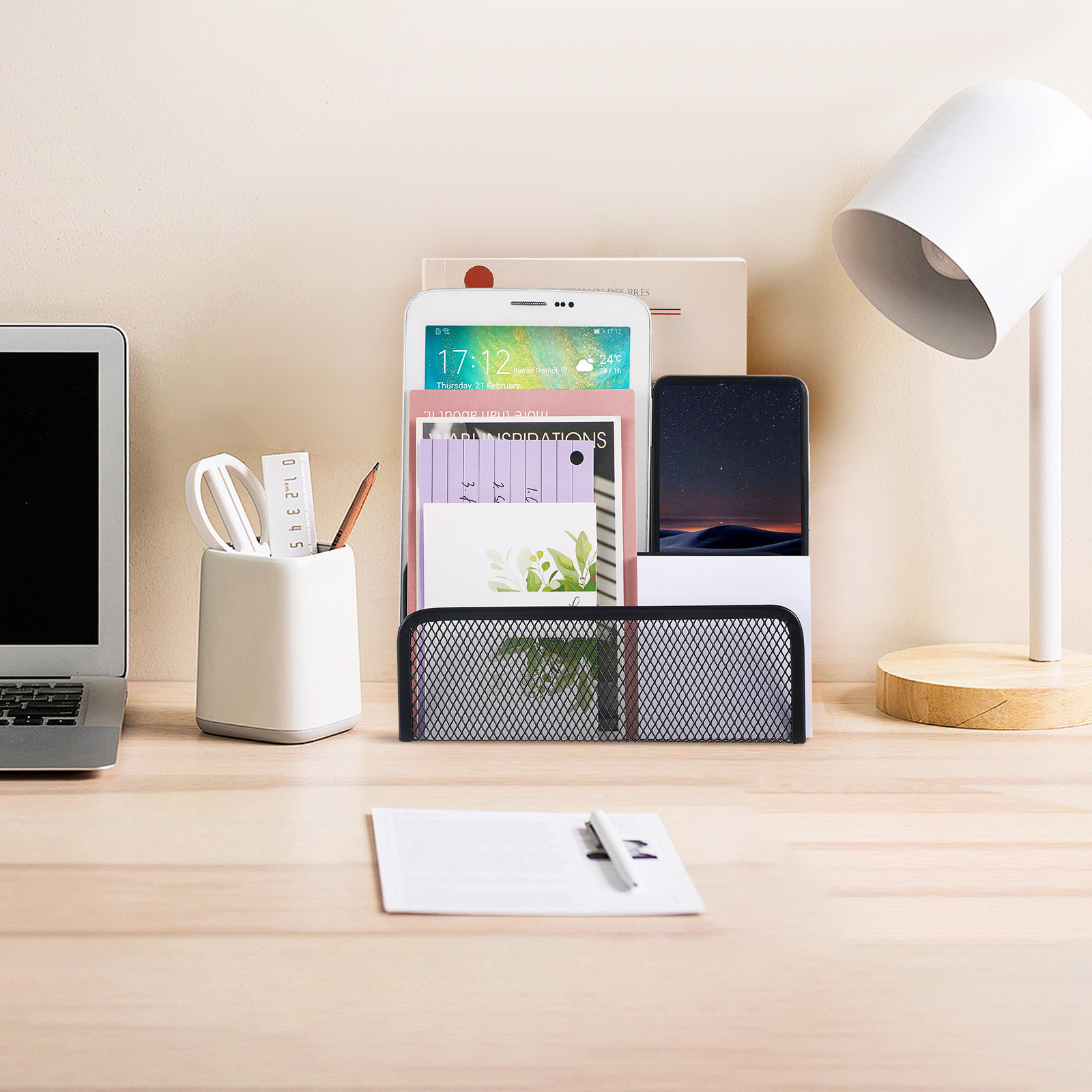 Magazine Holder Rack - 3칸 금속 메쉬 데스크 정리함 파일