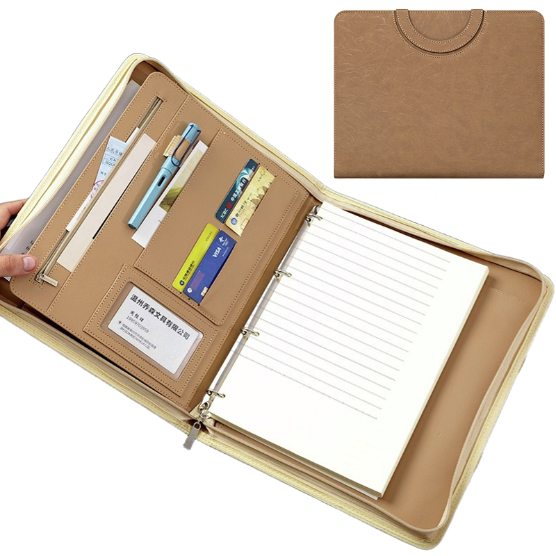Binder A4 Lever - 다기능 A4 PU 가죽 비즈니스 포트폴리오