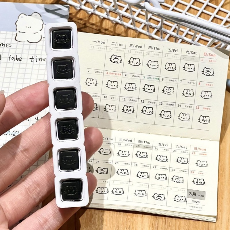 귀여운 고양이 만화 프레스 탈부착 가능 감광성 씰 고급 - Rubber Date Stamp 리뷰 및 가격