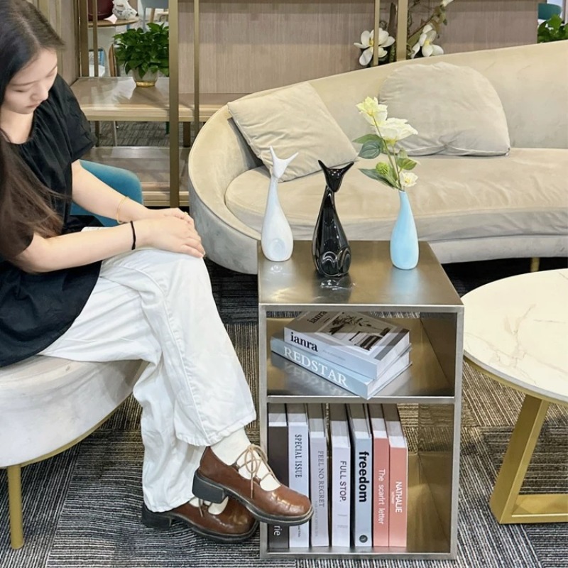 스테인리스 스틸 미드센추리 커피 테이블, 금속 사이드보 - Magazine Holder Rack 리뷰 및 가격